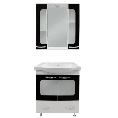 Set mobilier baie Aba 3 piese anthracite 80 cm