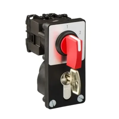 Comutator Cu Came - 1-Poli - 60° - 12 A - Montaj Frontal - Maneta Rosie