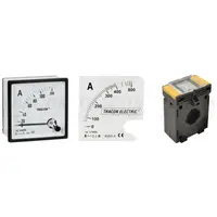 Pachet Masurare Curent Alternativ AC: Ampermetru 5A, Transformator Curent 400A siCadran 400/5A