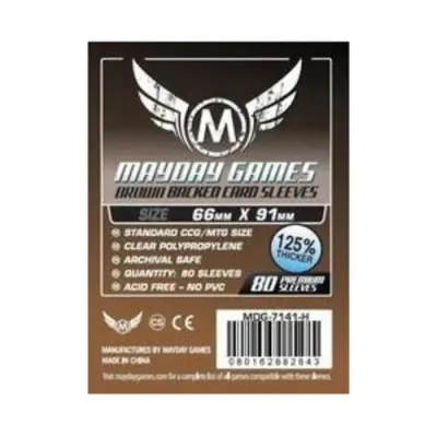 Mayday Card Game Sleeves - 66x91mm Brown Backed