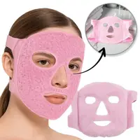 Mască facială cu gel dublu, răcoritoare și încălzitoare, pentru relaxare și îngrijirea pielii, roz, eCarla, AK22R