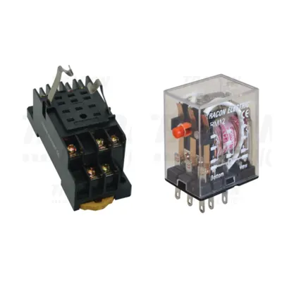 Pachet Releu Miniaturizat 110V DC si Soclu Compatibil RM12