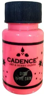 Vopsea acrilică strălucitoare în întuneric Cadence - Pink 579, 50 ml