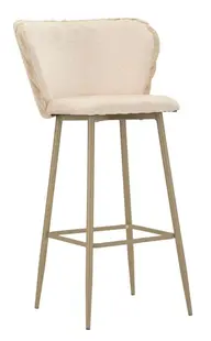 Mauro Ferretti Scaun De Bar Alaska -B- Crem Set 2 Bucăți Cm 55X58X106 (Înălțime Scaun Cm 77) | Aosom Romania