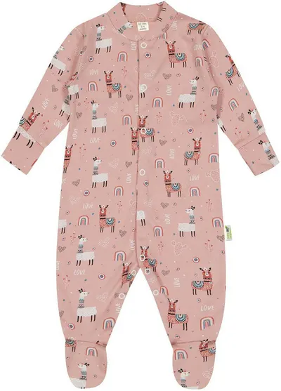 Salopetă pentru copii cu imprimeu Bio Baby - 80 cm, 9-12 luni, roz