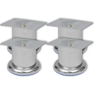 Picioare rotunde de canapea din crom 60 mm, 4 buc.