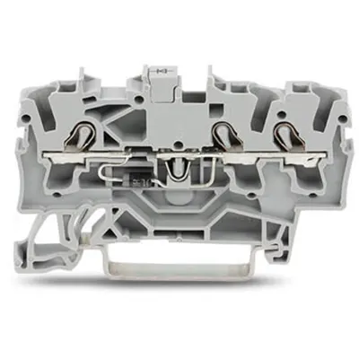 Component terminal block; 3-conductor; with diode 1N4007; anode, left side; for DIN-rail 35 x 15 and 35 x 7.5; 2.5 mm²; Push-in CAGE CLAMP®; 2,50 mm²; gray