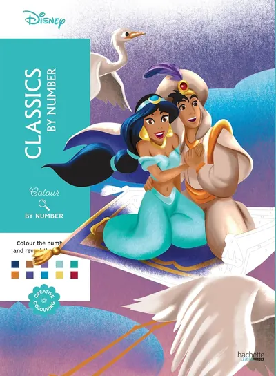 Carte de colorat după numere Hachette Heroes: Mystery Colouring - Reveal Iconic Disney Characters