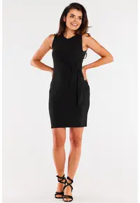 Rochie scurta din bumbac cu prindere laterala decorativa
