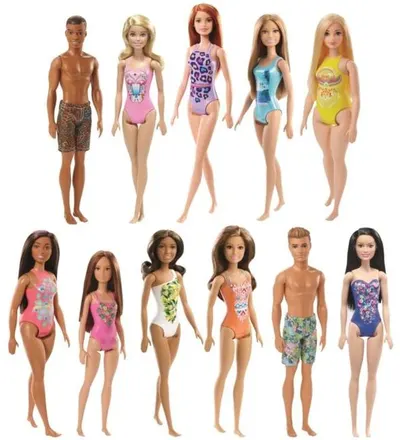Papusa Mattel - Barbie in costum de baie, sortiment