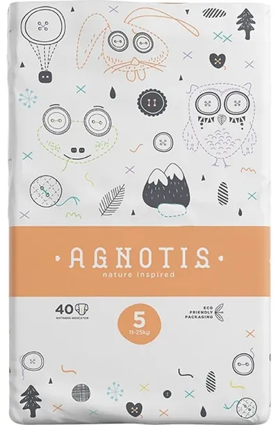 Scutece pentru bebeluși Agnotis - Nr. 5, 11-25 kg, 40 bucăți
