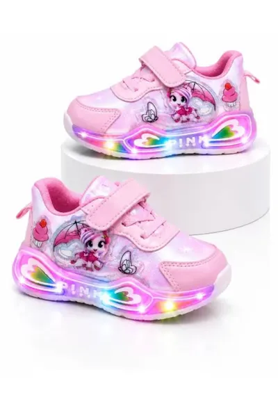 Adidasi cu lumini LED - Model Ponei colorat - Fete - Roz - Roz