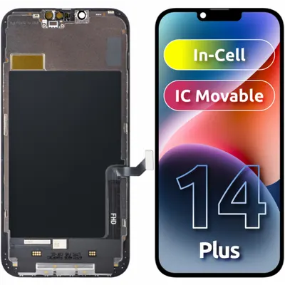 Display cu Touchscreen ZY pentru Apple iPhone 14 Plus, cu Rama, Versiune LCD In-Cell IC Movable, Negru