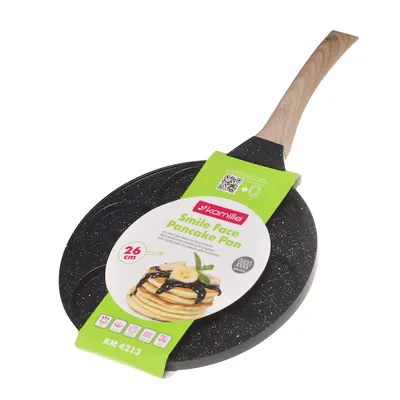 Tigaie Kamille 26cm – Marmură Antiaderentă, Neagră, Compatibilă cu Toate Tipurile de Plite Engros