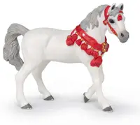 Figurina Papo Horse, Foals and Ponies - Cal arab alb cu ornamente rosii