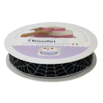 Bandă decorativă Cake Dress, pentru torturi și prăjituri, 2cm x 20m, Spider negru