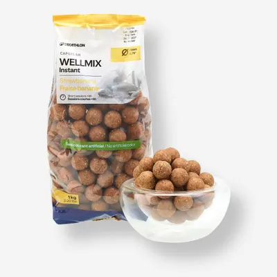 Boilies Pescuit la Crap Wellmix Instant 20mm 1kg Strawbanana
