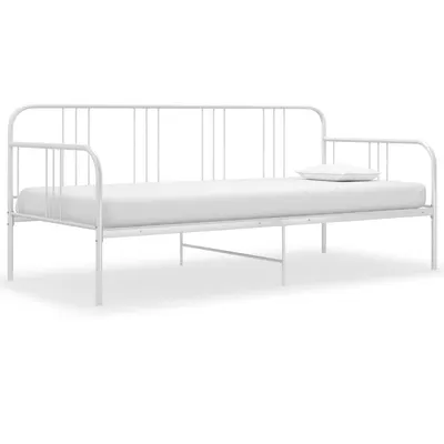 vidaXL Cadru pat canapea, alb, 90 x 200 cm, metal