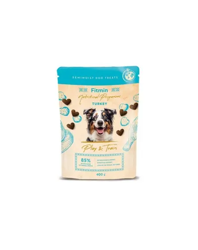 FITMIN NP Play and Train Turkey 400g gustări semi-umede câini, curcan