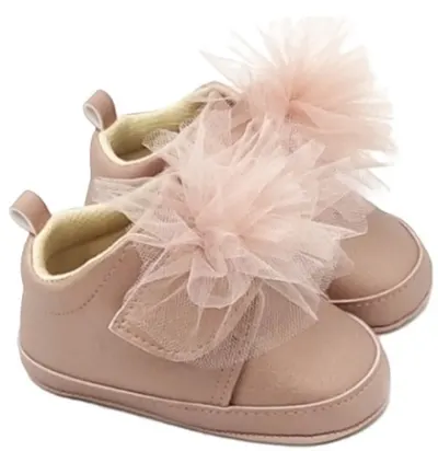 Pantofi pentru bebeluși Funny Baby - Premium, mărimea17, 4-8 luni, balerine, cenuşă de trandafir