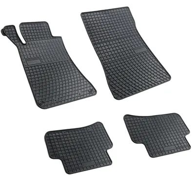 Set covorase auto din cauciuc Mercedes Clasa C W203 2000-2007, presuri FROGUM, negre, 4 buc.