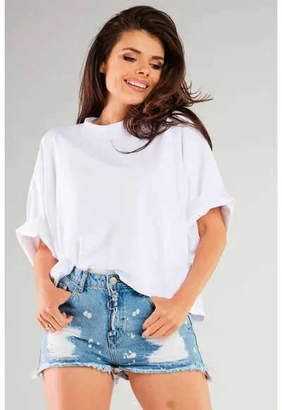 Bluza dama - Bumbac/Lycra - Alb
