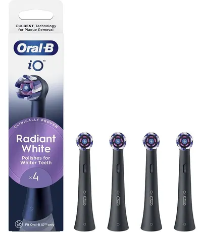 Capete de rezervă Oral-B - iO Radiant White, 4 buc, negru