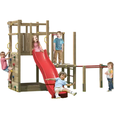 Complex de joaca din lemn Fungoo® Fungoo Climbing Star 4 08740PK (natur)