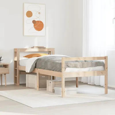 vidaXL Cadru de pat senior cu tăblie, 90x190 cm, lemn masiv de pin