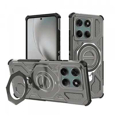 Husa pentru Motorola Edge 60 Pro, Techsuit, Carbon Shield Pro, Fumurie