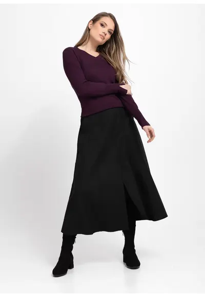 Fusta lunga evazata casual G-Alibi - neagra - Negru