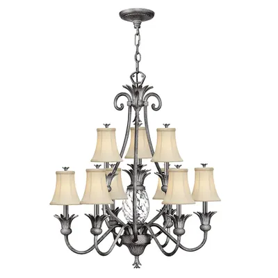 Corp de iluminat suspendat, lustra Plantation 10 Light Chandelier – Polished Antique Nickel