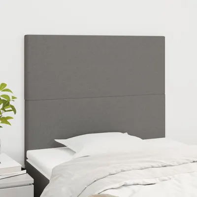 vidaXL Tăblie de pat gri închis 80x5x118/128 cm, material textil