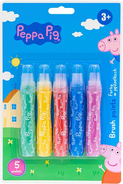 Set de vopsea cu pensule Astra - Peppa Pig, 5 culori
