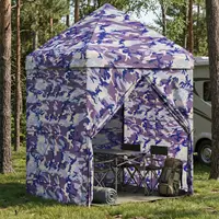 vidaXL Gară pop-up cu 4 perete laterale 2,9 x 2,9 m Camuflaj albastru