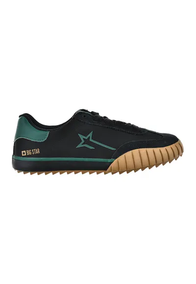 Pantofi sport low-cut cu garnituri de material sintetic - Negru/Caramel