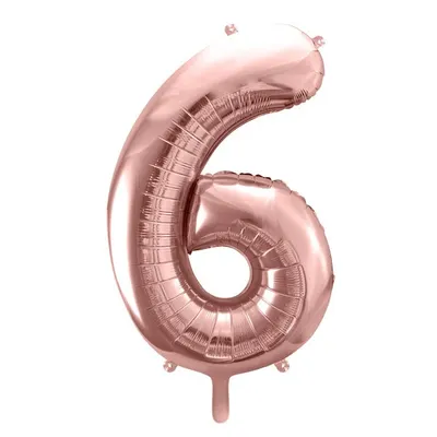 Balon cifra 6, roz, 35 cm