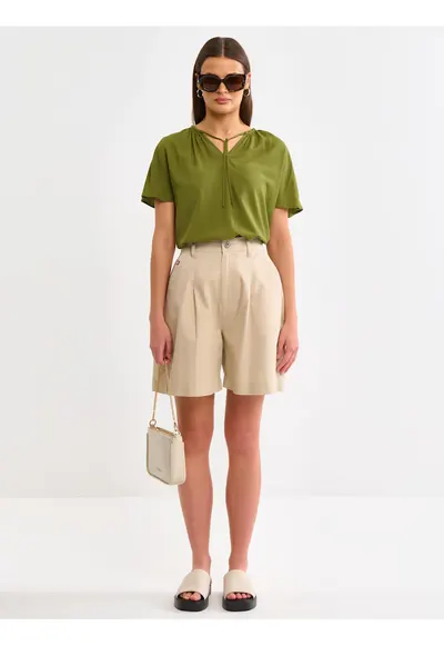 Bluza Uni cu Decoleu in V Kortini Ss 303