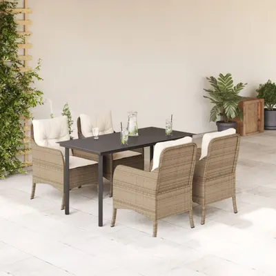 Gossi set mobilier de gradina cu perne, 5 piese, bej, poliratan