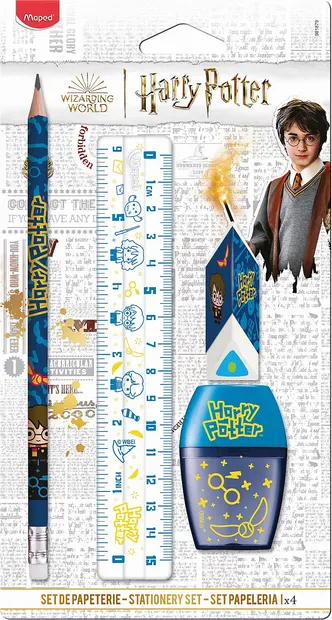 Set școlar Maped Harry Potter - 4 piese, albastru
