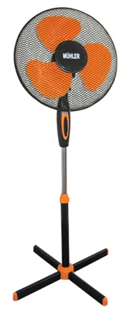 Ventilator Muhler - FM-5070, 3 vitezi, 41 cm, negru/portocaliu
