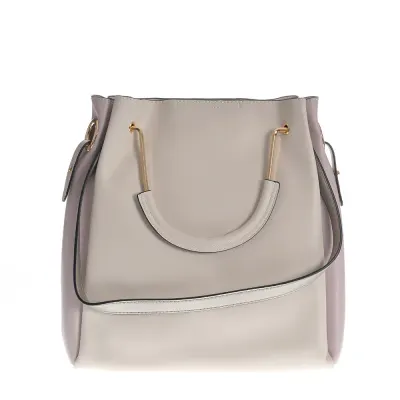 Geanta shopper bicolora din piele ecologica