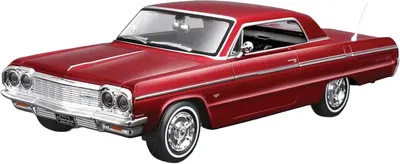 Mașină metalică de asamblat Maisto Assembly Line – Chevrolet Impala 1964, scara 1:26, bordo