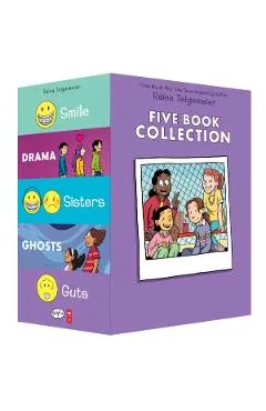 Raina Telgemeier Collection Box Set (Smile, Drama, Sisters, Ghosts, Guts)