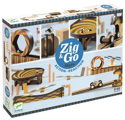 Set de construit pentru copii Djeco Zig & Go - 45 de piese