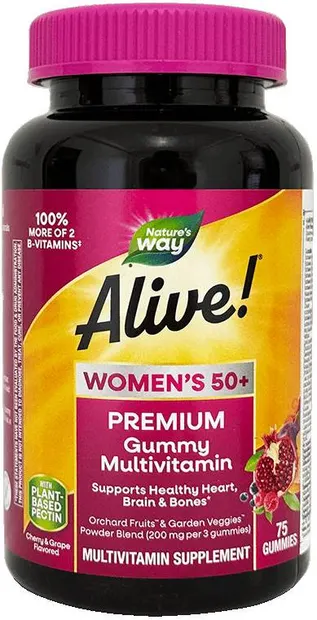 Alive Women's 50+ Premium Gummies, 75 tablete, Nature's Way