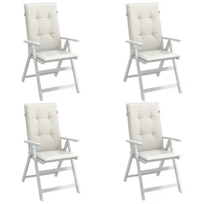 vidaXL Perne scaun spătar înalt, 4 buc. melanj crem 120x50x4 cm textil