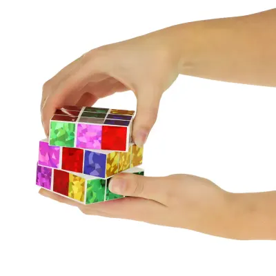 Breloc Cub Rubik Strălucitor 3x3 – Model Holografic ( diverse culori ) ,En-gros