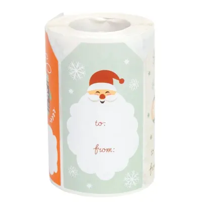 Rolă 250 stickere de Crăciun 4.3x7.5cm - model 10