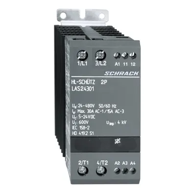 Contactor static 2x1p 30A/24-480VAC